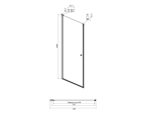Душевой уголок Ambassador Elysium 80x100 111011109CX-100CX профиль Хром стекло прозрачное