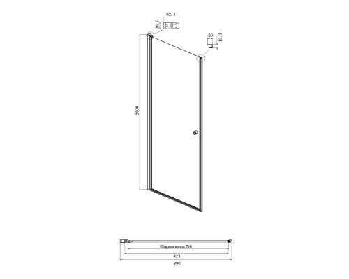 Душевой уголок Ambassador Elysium 90x100 111011110CX-100CX профиль Хром стекло прозрачное