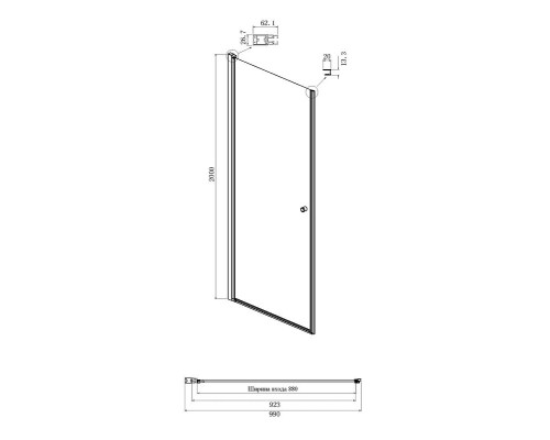 Душевой уголок Ambassador Elysium 100x100 111011111CX-100CX профиль Хром стекло прозрачное