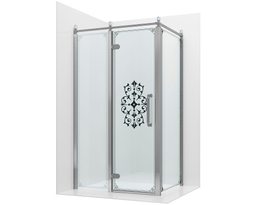 Душевой уголок Ambassador Royal 120x80 18015110-L профиль Хром стекло прозрачное с рисунком