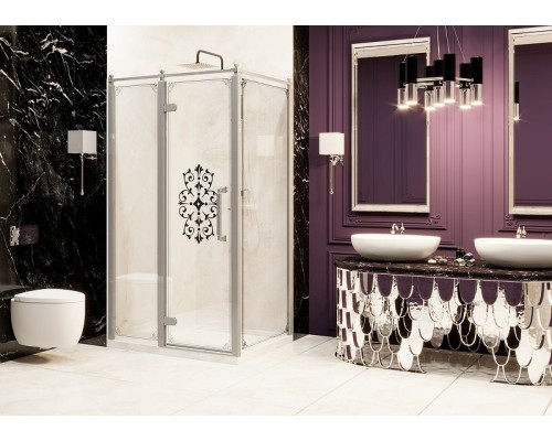 Душевой уголок Ambassador Royal 120x80 18015110-L профиль Хром стекло прозрачное с рисунком