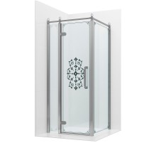 Душевой уголок Ambassador Royal 100x100 18015107-L профиль Хром стекло прозрачное с рисунком