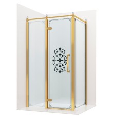 Душевой уголок Ambassador Royal 120x80 18015310-L профиль Золото стекло прозрачное с рисунком