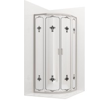 Душевой уголок Ambassador Royal 90x90 18015106 профиль Хром стекло белое с рисунком