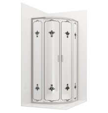 Душевой уголок Ambassador Royal 90x90 18015106 профиль Хром стекло белое с рисунком