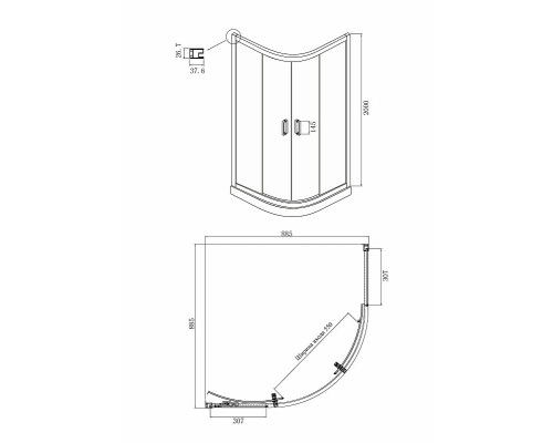 Душевой уголок Ambassador Royal 90x90 18015106 профиль Хром стекло белое с рисунком