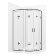 Душевой уголок Ambassador Royal 120x90 18015102 профиль Хром стекло белое с рисунком