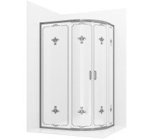 Душевой уголок Ambassador Royal 120x80 18015101 профиль Хром стекло белое с рисунком
