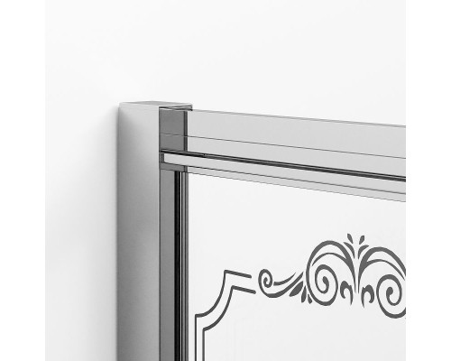 Душевой уголок Ambassador Royal 120x80 18015101 профиль Хром стекло белое с рисунком