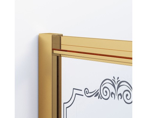 Душевой уголок Ambassador Royal 120x80 18015301 профиль Золото стекло белое с рисунком