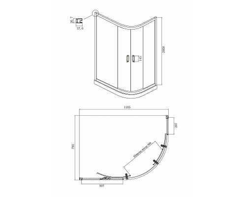 Душевой уголок Ambassador Royal 120x80 18015301 профиль Золото стекло белое с рисунком