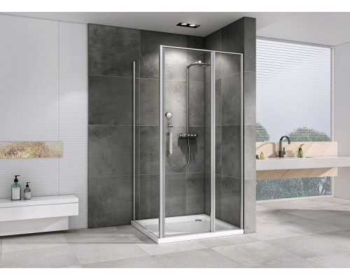 Душевой уголок Abber Sonnenstrand 100x85 AG04100S-S85 профиль Хром стекло прозрачное