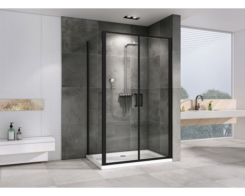 Душевой уголок Abber Sonnenstrand 100x75 AG04100BC-S75B профиль Черный стекло прозрачное