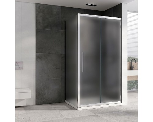 Душевой уголок Abber Schwarzer Diamant 140x80 AG30140MH-S80M профиль Хром стекло матовое