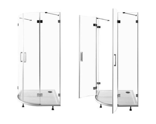 Душевой уголок Aquanet Beta NWD2242 100x100 радиальный профиль Хром стекло прозрачное