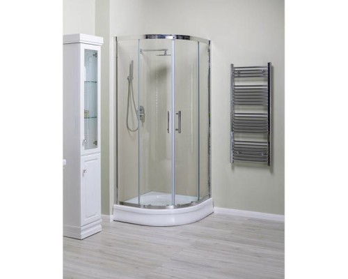 Душевой уголок Aquanet Delta NPE2142 100x100 радиальный профиль Хром, стекло прозрачное