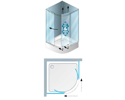 Душевой уголок Kolpa San Eco Quat TKP 90x90 538580 профиль Хром стекло прозрачное