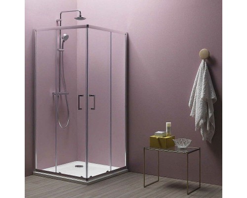 Душевой уголок Kolpa San Eco Quat TKK 80x80 538550 профиль Хром стекло прозрачное