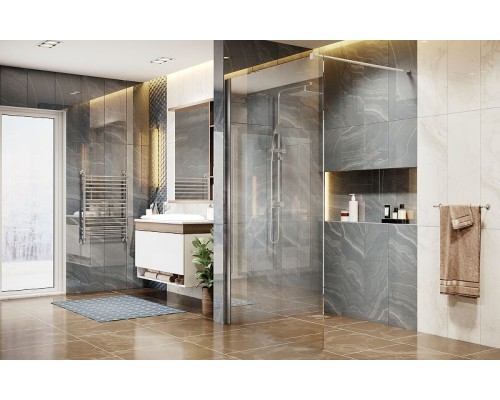 Душевая перегородка Ambassador Walk-in 90х200 15031101 профиль Хром стекло прозрачное