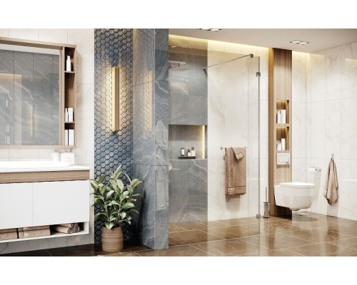 Душевая перегородка Ambassador Walk-in 90х200 15031105 профиль Хром стекло прозрачное