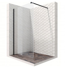 Душевая перегородка Ambassador Walk-in 100х200 15031110 профиль Черный стекло прозрачное