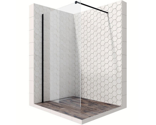 Душевая перегородка Ambassador Walk-in 110х200 15031111 профиль Черный стекло прозрачное