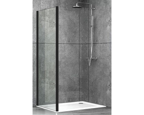Душевая стенка Abber Schwarzer Diamant 100 S100B профиль Черный стекло прозрачное