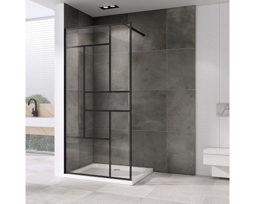 Душевая перегородка Abber Immer Offen 100 AG63100B профиль Черный стекло прозрачное