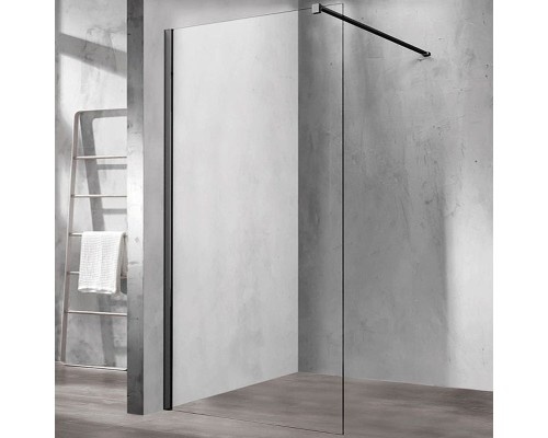 Душевая перегородка Vincea Walk-In 100 VSW-1H100CLB профиль Черный матовый стекло прозрачное