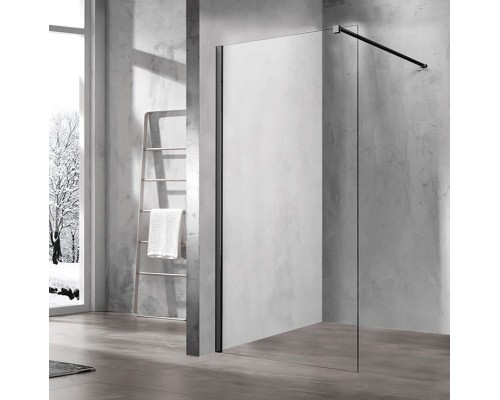 Душевая перегородка Vincea Walk-In 100 VSW-1H100CLB профиль Черный матовый стекло прозрачное