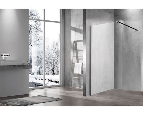 Душевая перегородка Vincea Walk-In 100 VSW-1H100CLB профиль Черный матовый стекло прозрачное