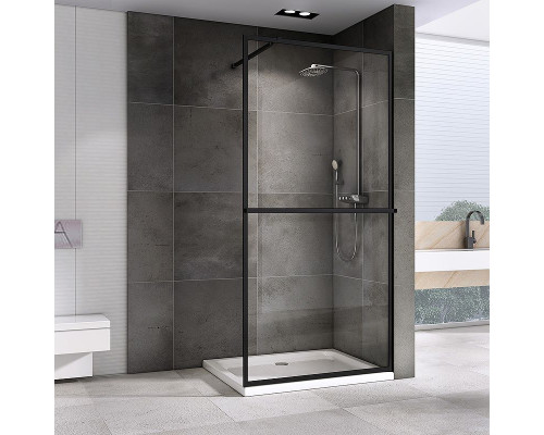 Душевая перегородка Abber Immer Offen 90 AG60090B профиль Черный стекло прозрачное