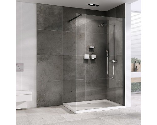 Душевая перегородка Abber Immer Offen 90 AG61090B профиль Черный стекло прозрачное