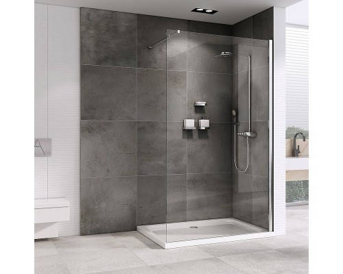 Душевая перегородка Abber Immer Offen 100 AG61100 профиль Хром стекло прозрачное