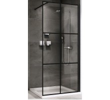 Душевая перегородка Abber Immer Offen 90 AG62090B профиль Черный стекло прозрачное