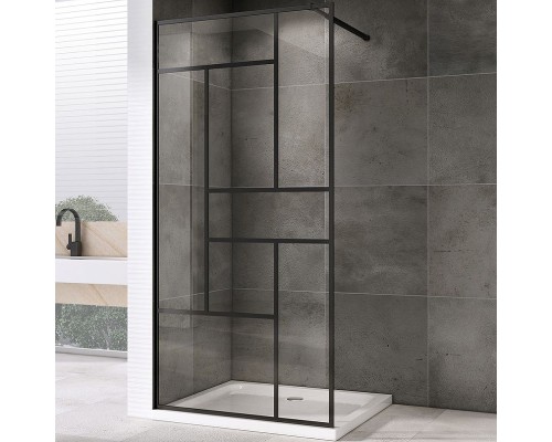 Душевая перегородка Abber Immer Offen 90 AG63090B профиль Черный стекло прозрачное