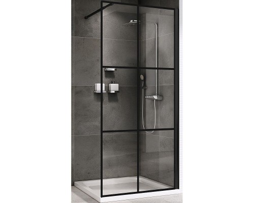 Душевая перегородка Abber Immer Offen 120 AG62120B8 профиль Черный стекло прозрачное