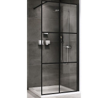 Душевая перегородка Abber Immer Offen 100 AG62100B8 профиль Черный стекло прозрачное