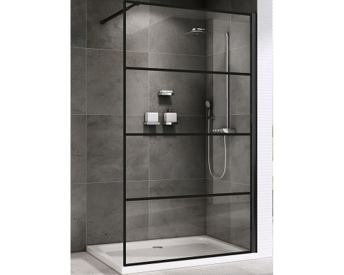Душевая перегородка Abber Immer Offen 120 AG65120B профиль Черный стекло прозрачное