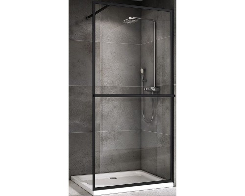 Душевая перегородка Abber Immer Offen 100 AG60100B8 профиль Черный стекло прозрачное