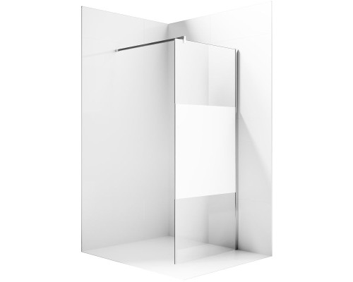 Душевая перегородка Ambassador Walk-in 80х200 15034129 профиль Хром стекло прозрачное с матовой линией