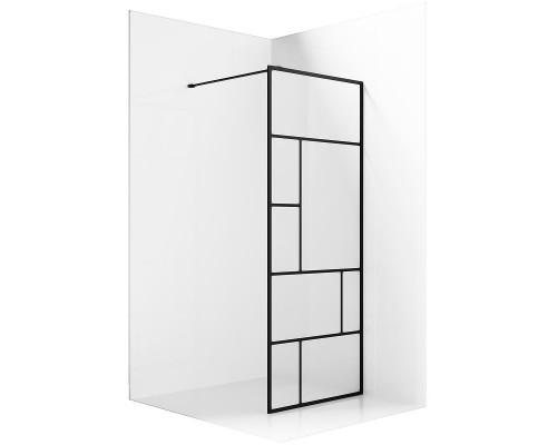 Душевая перегородка Ambassador Walk-in 110х200 15031214 профиль Черный стекло прозрачное