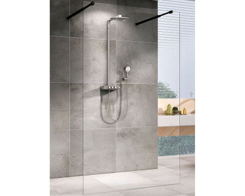 Душевая перегородка Abber Immer Offen 120 AG68120B8 профиль Черный стекло прозрачное