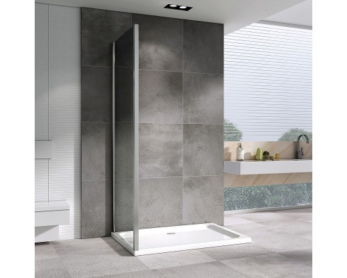 Душевая стенка Abber Schwarzer Diamant 70x195 S70 профиль Хром стекло прозрачное