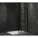 Душевая перегородка Paini 80 Walk-In 80G профиль Черный матовый стекло прозрачное с рисунком
