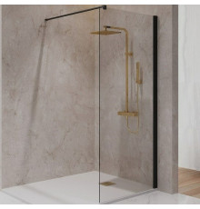 Душевая перегородка Paini 80 Walk-In 80C профиль Черный матовый стекло прозрачное