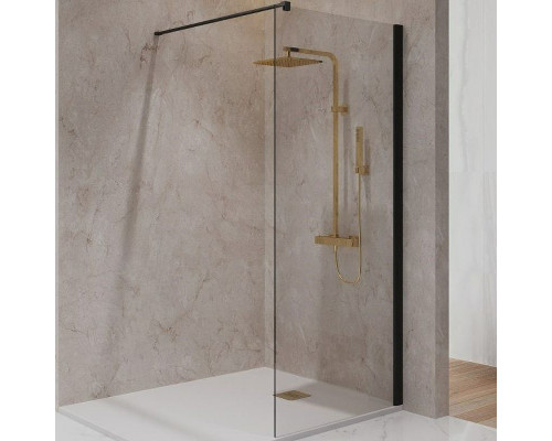 Душевая перегородка Paini 80 Walk-In 80C профиль Черный матовый стекло прозрачное