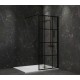 Душевая перегородка Paini 90 Walk-In 90G профиль Черный матовый стекло прозрачное с рисунком