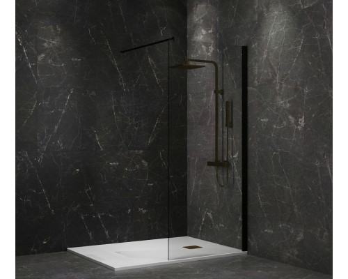 Душевая перегородка Paini 90 Walk-In 90C профиль Черный матовый стекло прозрачное