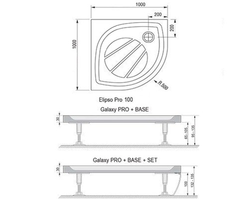 Душевой поддон из искусственного камня Ravak Elipso Pro 100х100 XA23AA01010 Белый